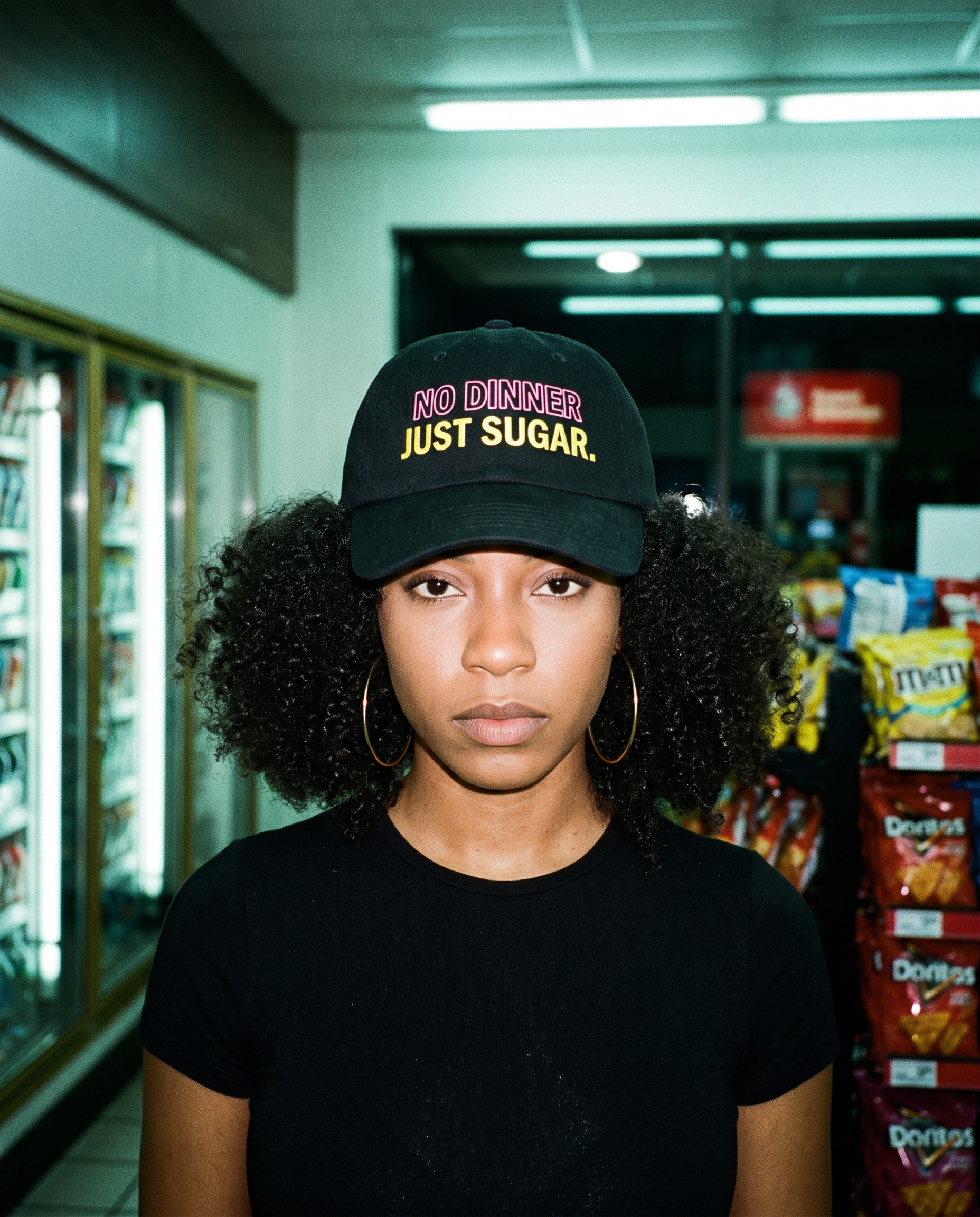no dinner just sugar dad hat in black